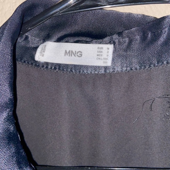 MNG x UO black blouse top mini dress cute bell bottom sleeved 90s formal wear - Picture 5 of 9